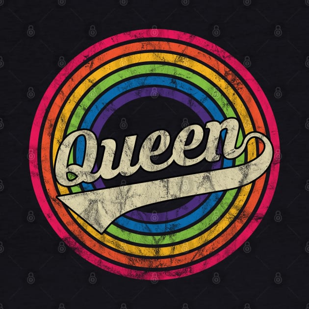 Queen - Retro Rainbow Faded-Style by MaydenArt